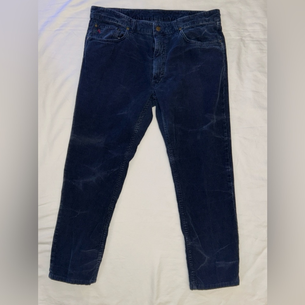 Polo Ralph Lauren Men’s Corduroy Pants Blue 36 Authentic Dungarees Vintage Style